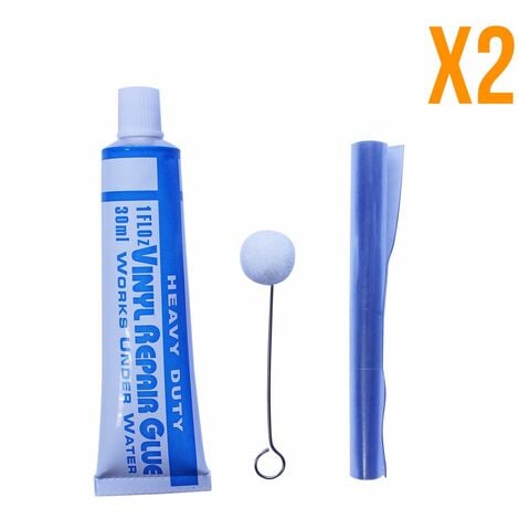 Lot de 2 kits de réparation 30 ml avec applicateur pour liner de piscine - Linxor - Bleu