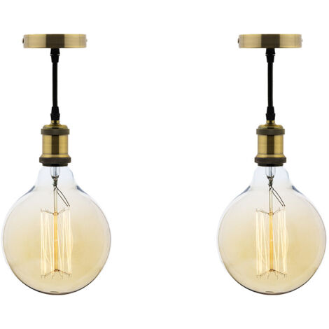 Lot de 2 kits de suspension vintages métal cuivré - Zenitech