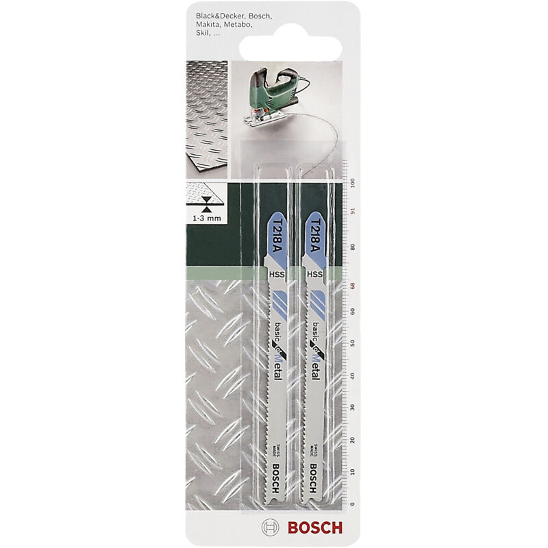 Lot de 2 lames coupe fine et nette BOSCH T218a pour métal moyen - vue 1