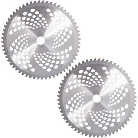 Lot de 2 lames de brosse à dents en carbure de tungstène de 25,4 cm x 60 dents de coupe-bordures, débroussailleuses, désherbeurs