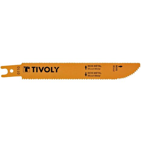 Lot de 2 Lames de scie sabre L150mm Bois, MDF, Plastiques, Epoxy, Tôles coupe avant-arrière et en plongée TIVOLY