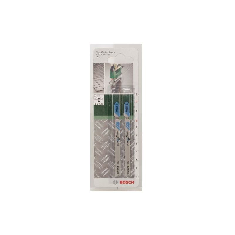 Bosch - 2609256729 t 118 a lame de scie sauteuse pour tôles métalliques minces epaisseur 1-3 mm longueur 91 mm