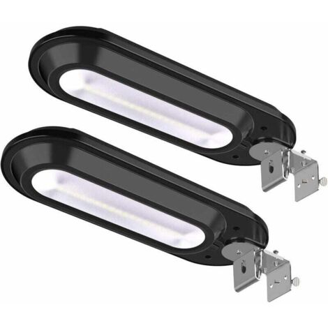 Lot de 2 Lampadaire Solaire 18 LED, Lampe Solaire extérieure 180° Grand Angle reglable avec détecteur de mouvement 600LM IP65 Etanche Projecteur Solaire lumières jardin chemin lumières escaliers
