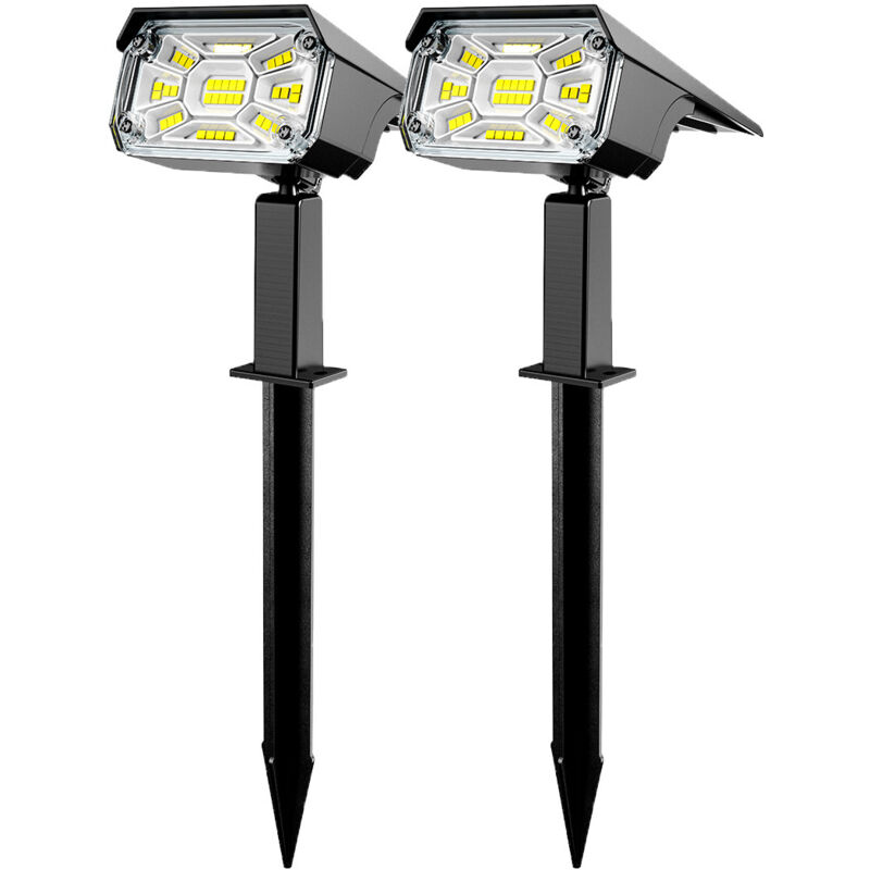 Lot de 2 Lampe Solaire Exterieur, 3 Modes Spot Solaire Exterieur Jardin, Fonction 2 en 1 et IP65 Étanche,Super Brillante lumiere solaire Pour Arbre,
