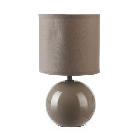 LOT-LT2 - Lampe de chevet colonne bois taupe