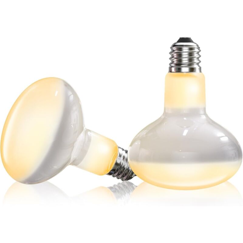 Lot de 2 Lampes Chauffantes E27 100W Graduables, pour Terrarium Reptiles Tortues Lézards Serpents & Poussins