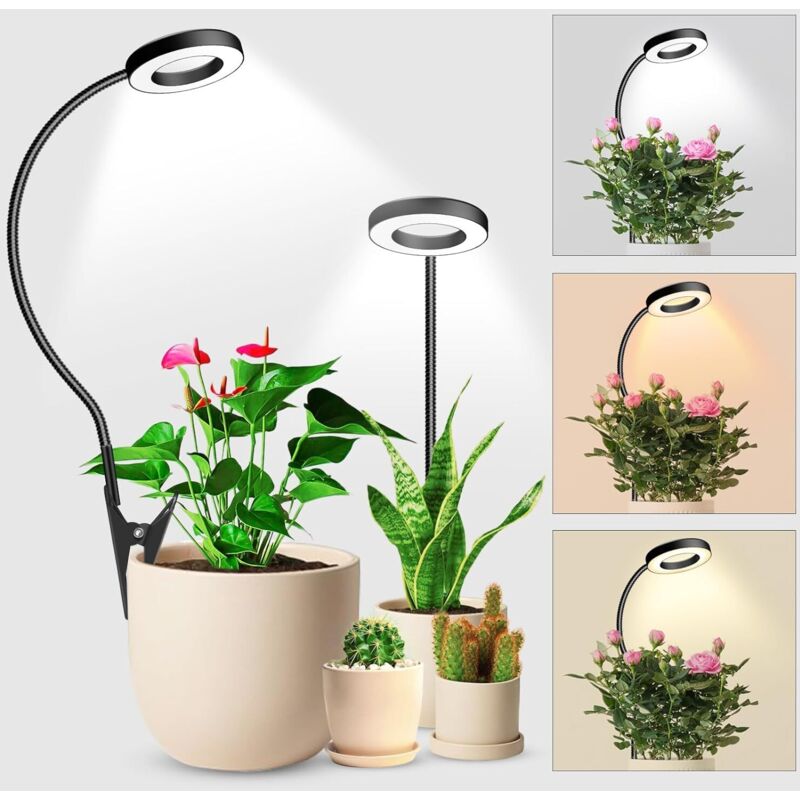 Lot de 2 Lampes Croissance LED – 6500K Clip