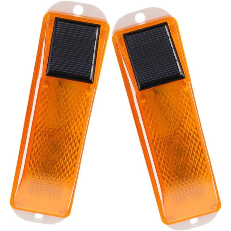 Lot De 2 Lampes Davertissement Solaires Dextérieur Pour Jardin Cour Terrasse Contour Rouge/jaune Lampes Solaires À Allumage Automatique [Classe
