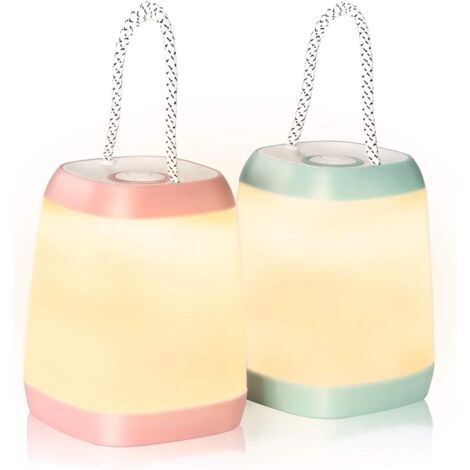 Lot de 2 lampes de camping à LED, lanterne de camping à LED alimentée par batterie avec 3 modes, veilleuse portable pour tente, randonnée, urgence, randonnée, utilisation intérieure et extérieure