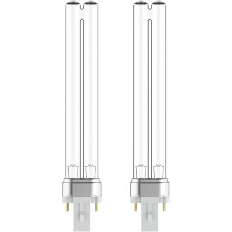 Lot de 2 lampes de désinfection ultraviolette UV de 11 W pour stérilisateur d'aquarium (culot G23)