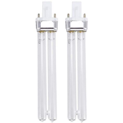 Lot de 2 lampes de désinfection ultraviolette UV de 11 W pour stérilisation d'aquarium (culot G23)