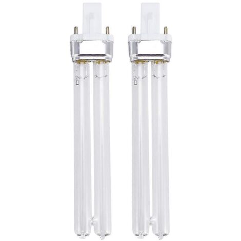 Lot de 2 lampes de désinfection ultraviolette UV de 11 W pour stérilisation d'aquarium (culot G23)