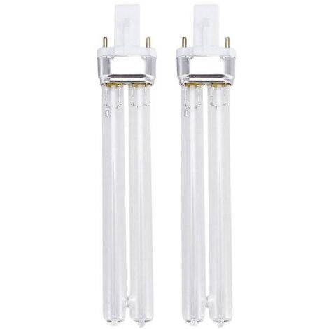 Lot de 2 lampes de désinfection ultraviolette UV de 11 W pour stérilisation d'aquarium (culot G23)