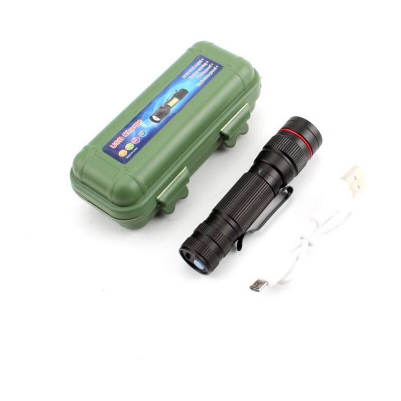 Lot de 2 Lampes de Poche LED Rechargeable Tactiques Lampe Torches Ultra Puissante par USB Avec Résistante à L'eau 3 Modes Flashlight pour Camping,