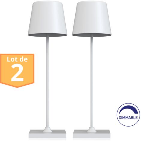 Lot de 2 lampes de table rechargeables blanc 3W 3000K IP44