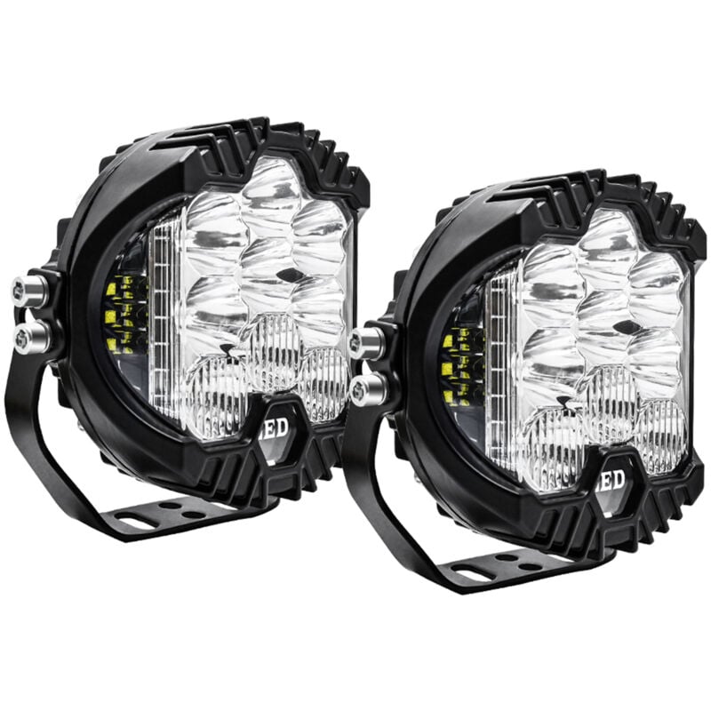 Lifcausal - Lot de 2 lampes de travail à led de 7 pouces, faisceau combiné de projecteurs antibrouillard, éclairage de conduite tout-terrain