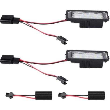 Lot De 2 Lampes LED 12V Éclairage Plaque Immatriculation Compatible Golf 4 5 6 7