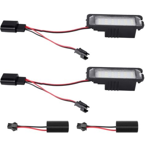 Lot De 2 Lampes LED 12V Éclairage Plaque Immatriculation Compatible Golf 4 5 6 7
