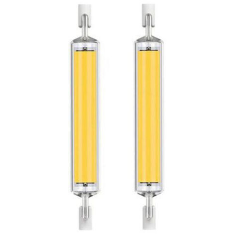 Lot de 2 lampes LED horizontales à double culot - 118 mm, 20 W - 220 V, lumière blanc chaud