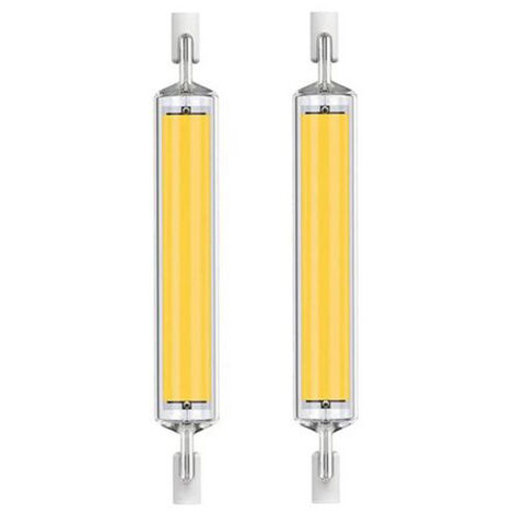 Lot de 2 lampes LED horizontales à double culot - 118 mm, 20 W - 220 V, lumière blanc chaud