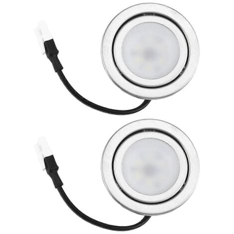 Lot de 2 lampes LED pour hotte de cuisine en acier inoxydable, 12 V CC, argent [DB]-AquaForge