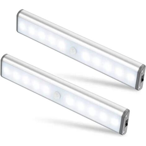 Lot de 2 Lampes LED Rechargeables USB avec Aimant et Détecteur de Mouvement 2 Modes Éclairage