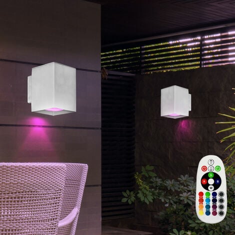 Lampe de jardin GU10 avec piquet de sol spot d'extérieur spot de jardin au  sol Spot IP65 orientable, télécommande dimmable, RGB LED 3.5W 290Lm, DxH  9.8x30.5 cm