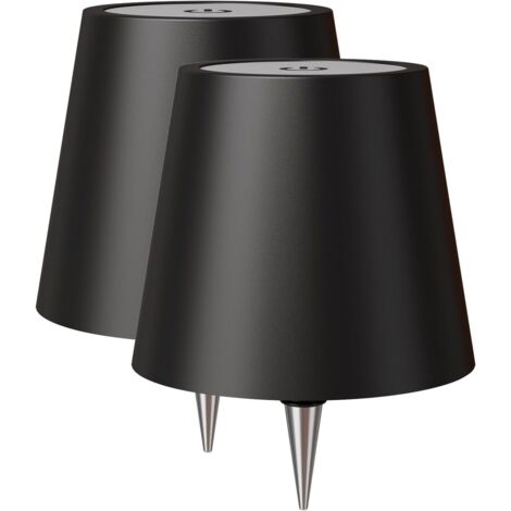 Lot de 2 lampes sans fil pour bouteilles, 3 températures de couleur, intensité variable, compatibles avec toutes les bouteilles - Noir