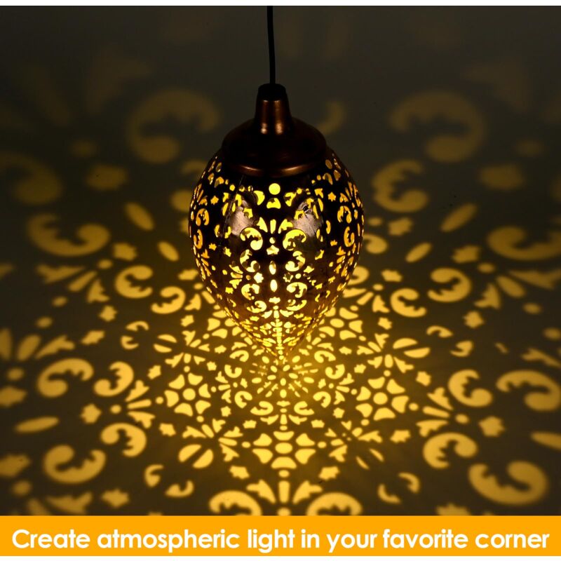 Lot de 2 lampes solaires à suspendre en extérieur, lampes solaires pour décoration de jardin, lampes solaires étanches pour balcon, terrasse, projet