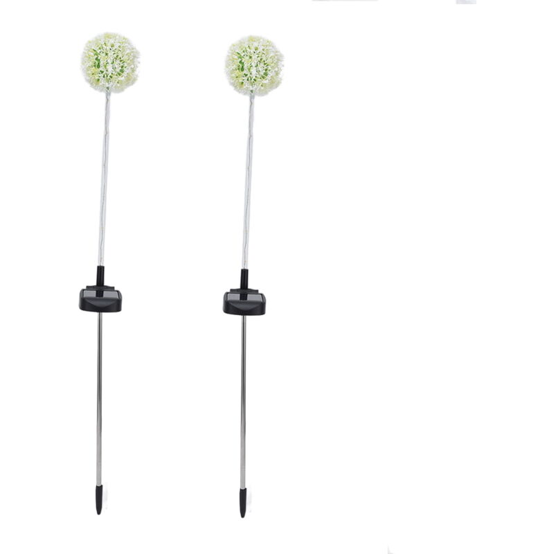 Feiyue - Lot de 2 lampes solaires de jardin en forme de pissenlits 6 led colorées pour extérieur, pour patio, cour, balcon