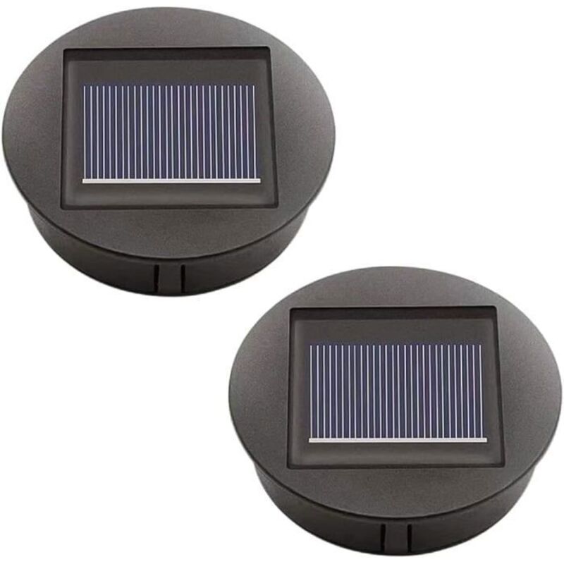 Lot de 2 lampes solaires de rechange avec LED - Panneau solaire - Couvercle de rechange - Pour éclairage extérieur Lot de 2 lampes solaires de rechange avec LED - Panneau solaire - Couvercle de rechange - Pour éclairage extérieur