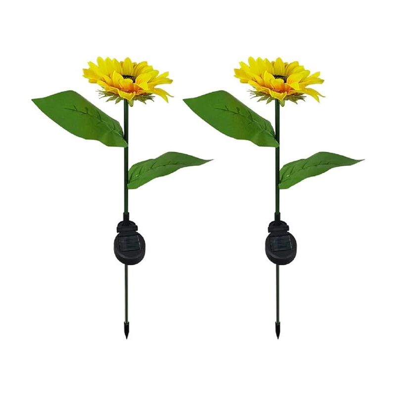 Fei Yu - Lot de 2 lampes solaires décoratives à led en forme de tournesol pour l'extérieur
