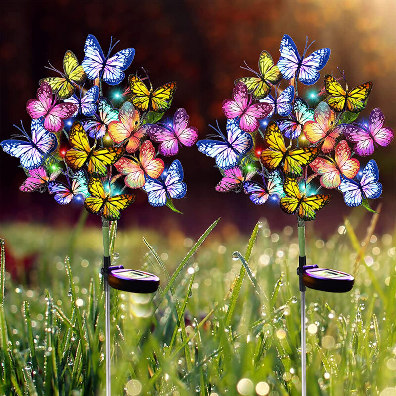 Lot De 2 Lampes Solaires Décoratives Étanches Pour Jardin