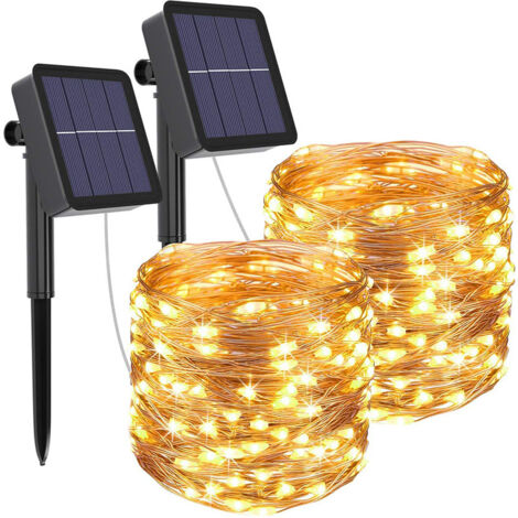 Lot de 2 lampes solaires d'extérieur pour décoration de jardin
