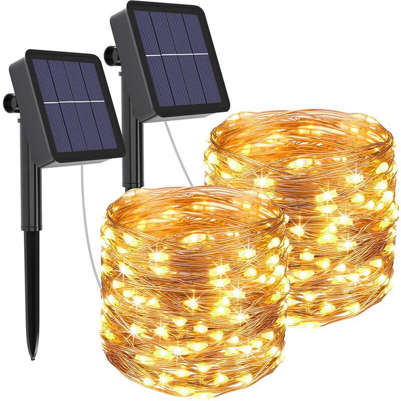 Lot de 2 lampes solaires d'extérieur pour décoration de jardin