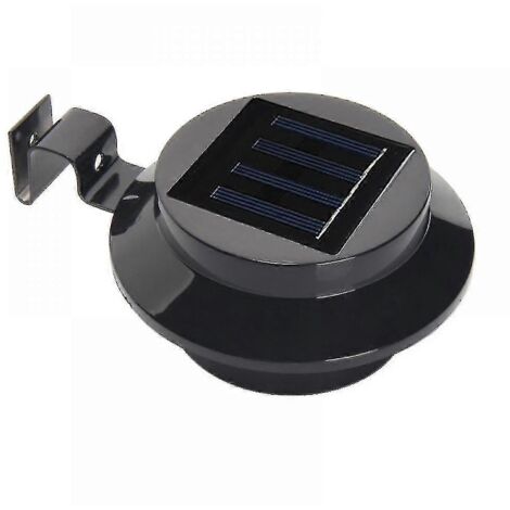 Lot de 2 lampes solaires LED à 3 LED pour gouttières et clôtures, applique murale à détecteur de mouvement pour éclairage extérieur - Lumière blanc chaud