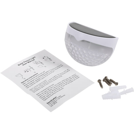 Lot de 2 lampes solaires LED en forme de dôme, étanches, pour escalier, jardin, clôture, cour (blanc).