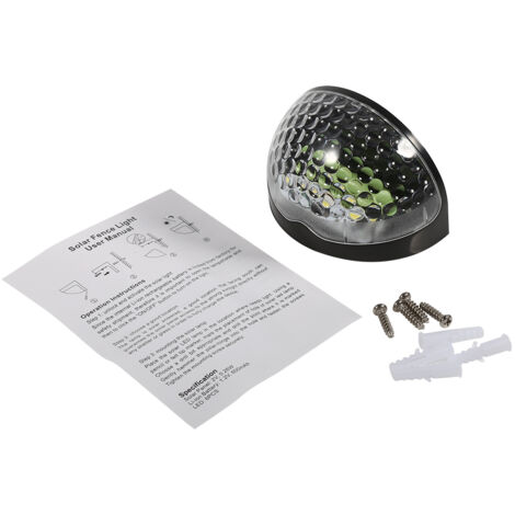 Lot de 2 lampes solaires LED en forme de dôme, étanches, pour escalier, jardin, clôture, cour, noir