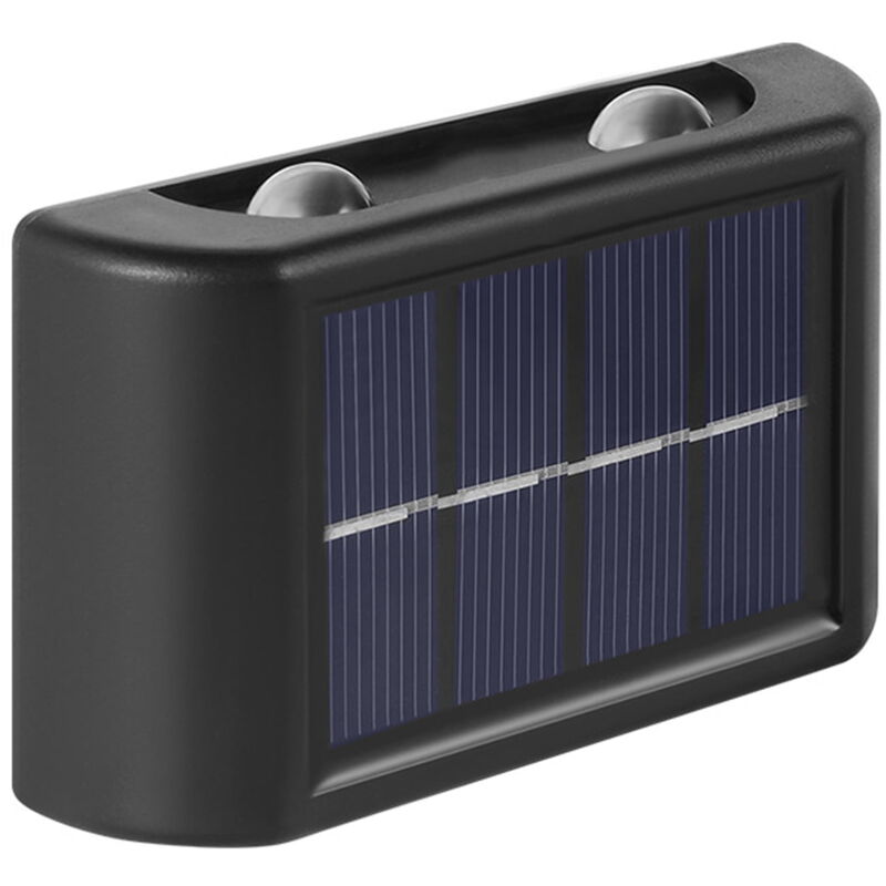 Lot de 2 lampes solaires pour clôture, applique murale d'extérieur, éclairage vers le haut et vers le bas, décoration de jardin étanche