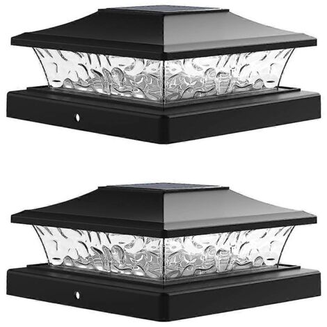 Lot de 2 lampes solaires pour poteaux de clôture ou terrasse extérieure