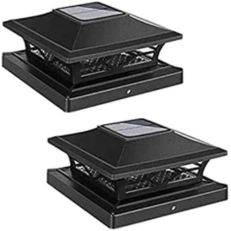 Lot de 2 lampes solaires pour poteaux de terrasse et de clôture, décoration de jardin.
