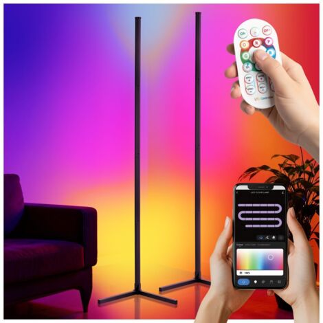 Lot de 2 lampes sur pied avec diffusion couleurs télécommande