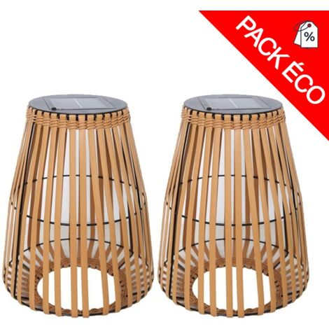 Lot de 2 lanternes lumineuses LED solaires SHADY