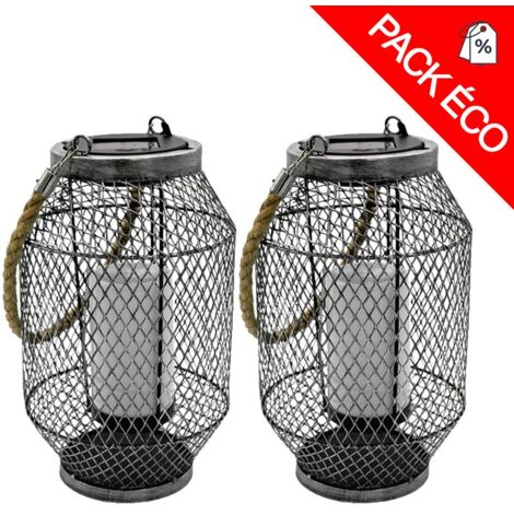 Lot de 2 lanternes lumineuses solaires GRID Lumisky®