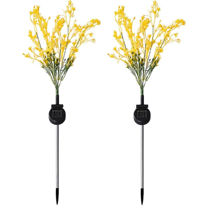 Feiyue - Lot de 2 lanternes solaires pour pelouse - Lampes d'extérieur à prise de terre