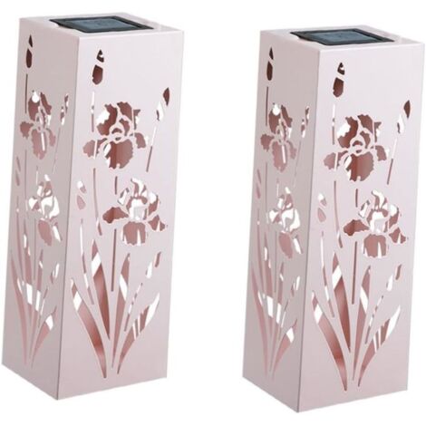 Lot de 2 lanternes solaires suspendues d\'extérieur en forme de rose pour le jardin ou la maison