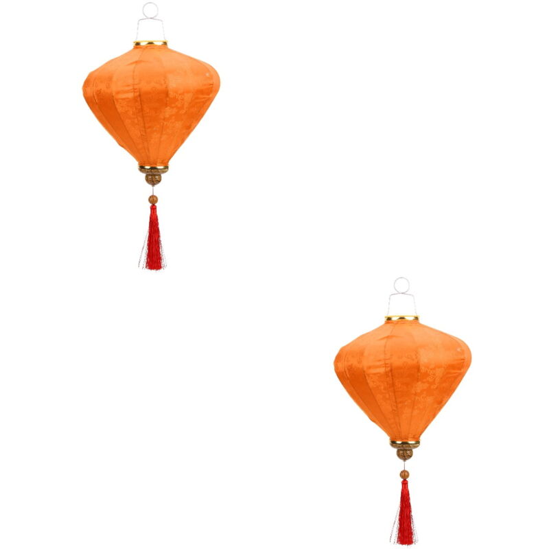 Lot de 2 lanternes vietnamiennes en tissu pour mariage, fête de jardin, décoration traditionnelle