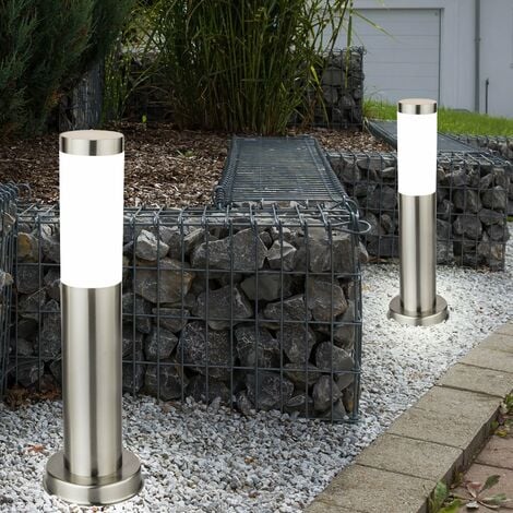 Lot de 2 LED 9,5 watts lampadaire sur pied lampe éclairage extérieur lumière en acier inoxydable