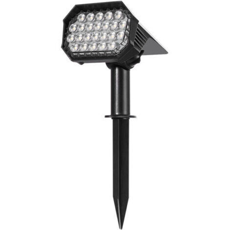 Lot de 2 LED Spot Solaire Extérieur Etanche IP65 Lumière Puissante Réglable, Lampe Solaire Exterieur Projecteur au Sol Eclairage Solaire Applique Extérieur de Chemin Jardin Garage Terrasse Cour