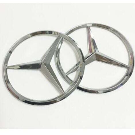 YZMRBDQC Logo arrière Mercedes-Benz coffre arrière logo de voiture 9cm logo de voiture arrière logo à trois volets 90mm (argent)